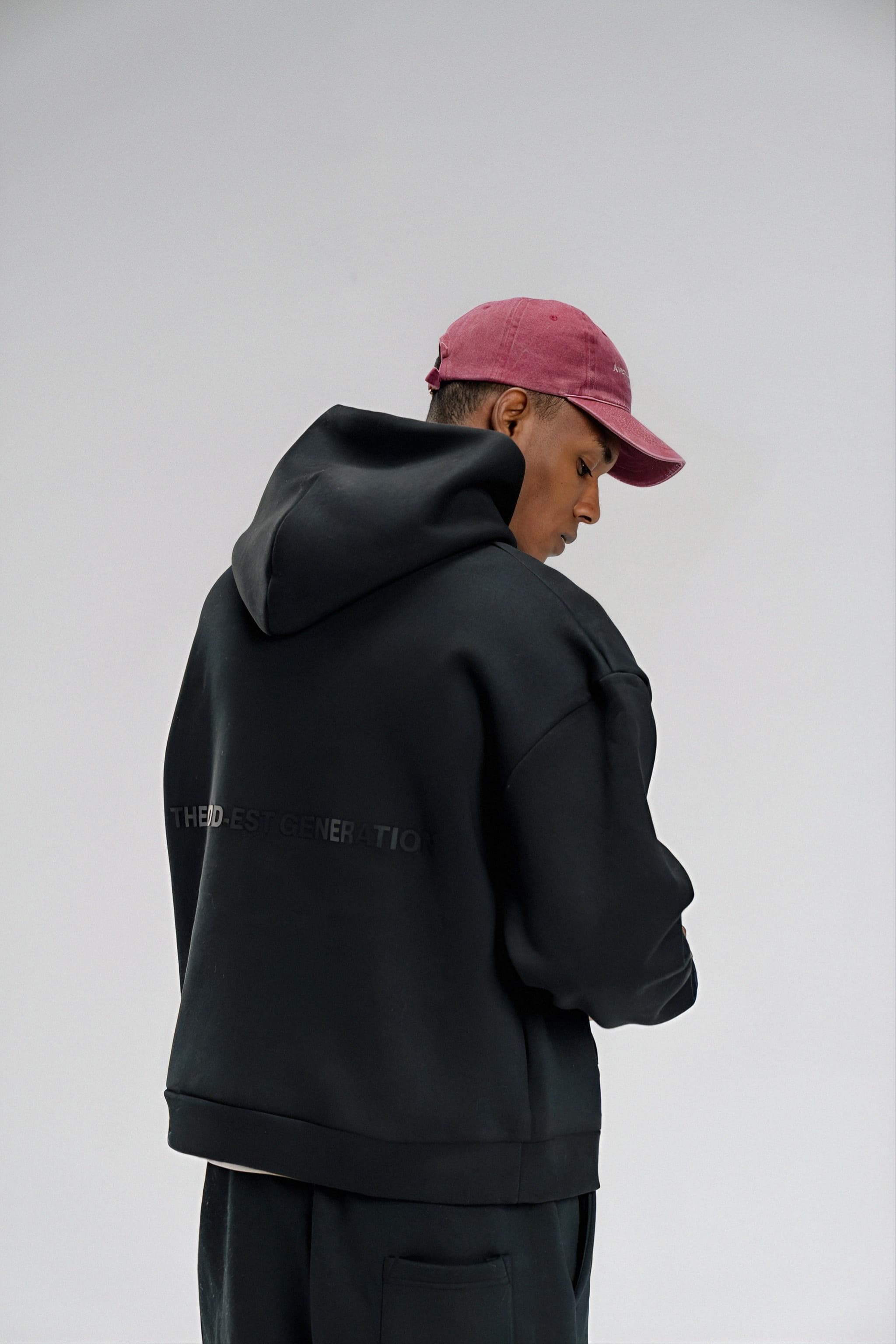 Boxy Fit Hoodie - Black - Unisex