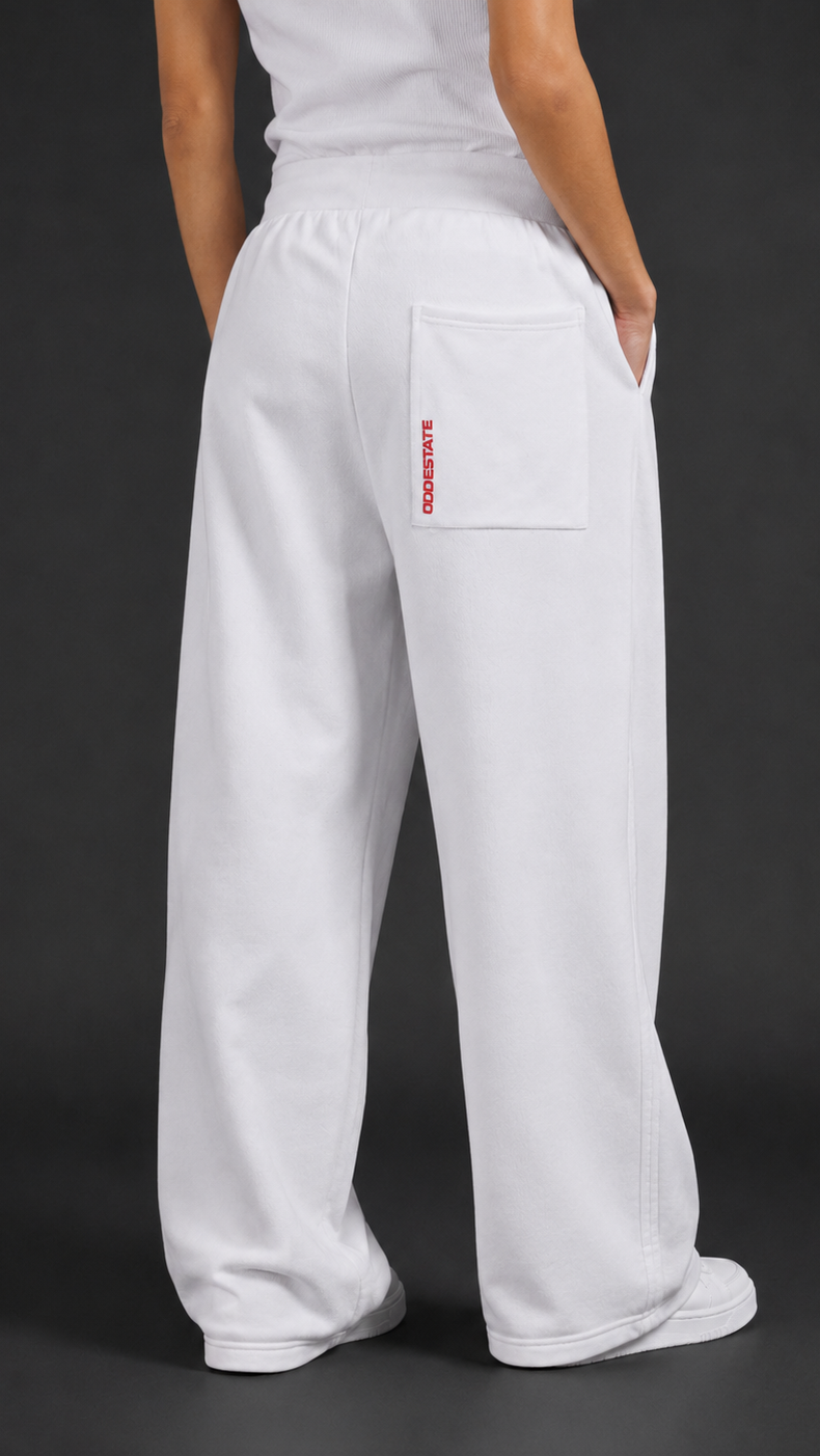 ODD 01 Sweatpants - White x Red - Unisex