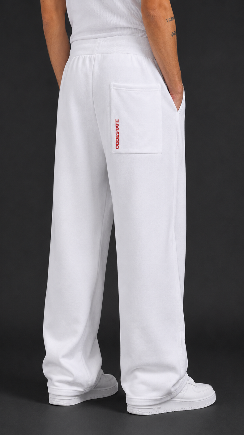 ODD 01 Sweatpants - White x Red - Unisex