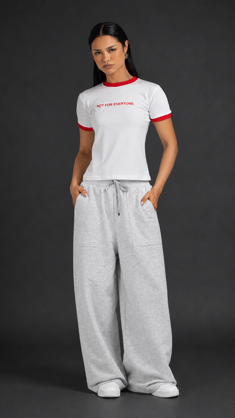 Baby Tee - White x Red - Women