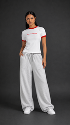 Baby Tee - White x Red - Women
