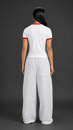 Baby Tee - White x Red - Women