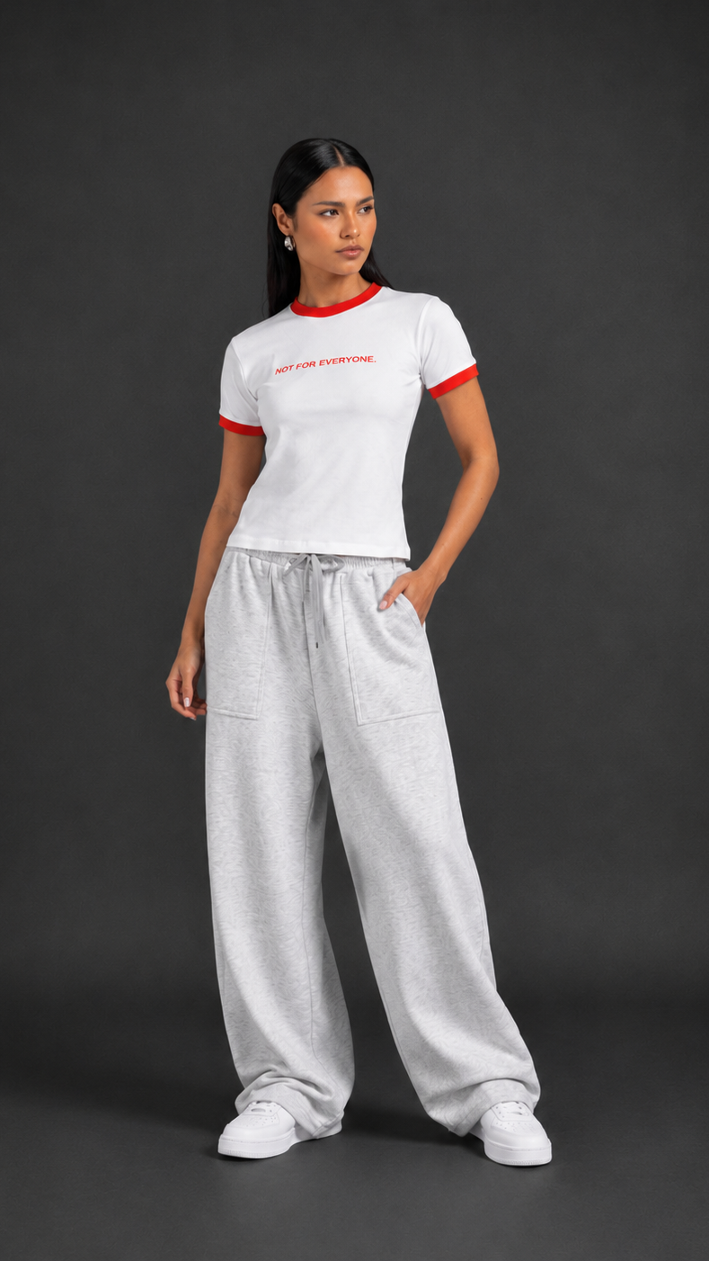 Baby Tee - White x Red - Women