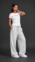 Baby Tee - White x Red - Women