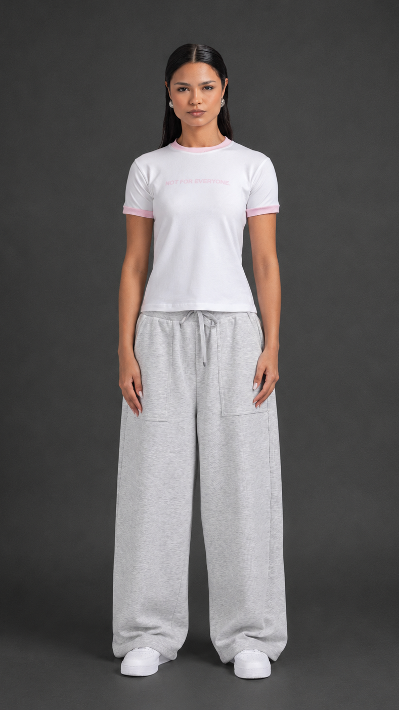 Baby Tee - White x Pink - Women