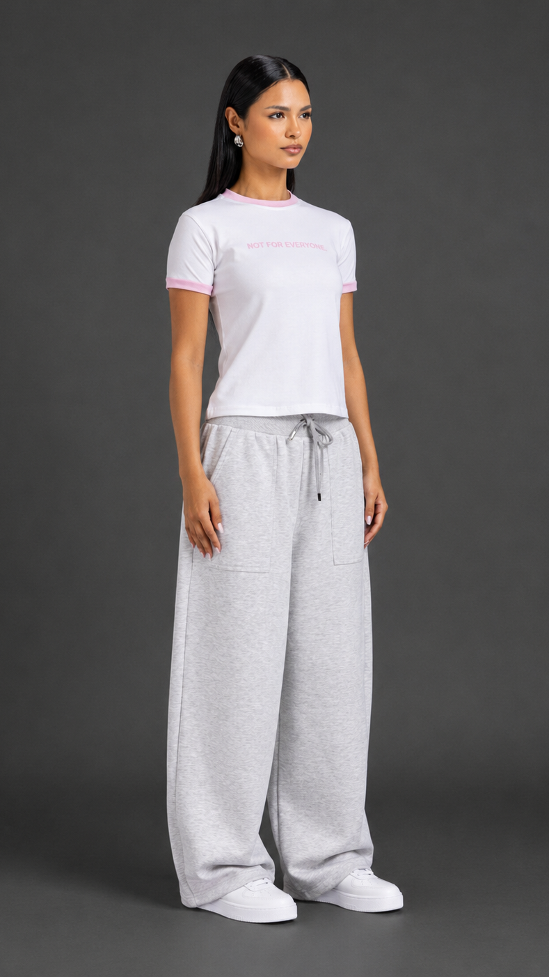 Baby Tee - White x Pink - Women