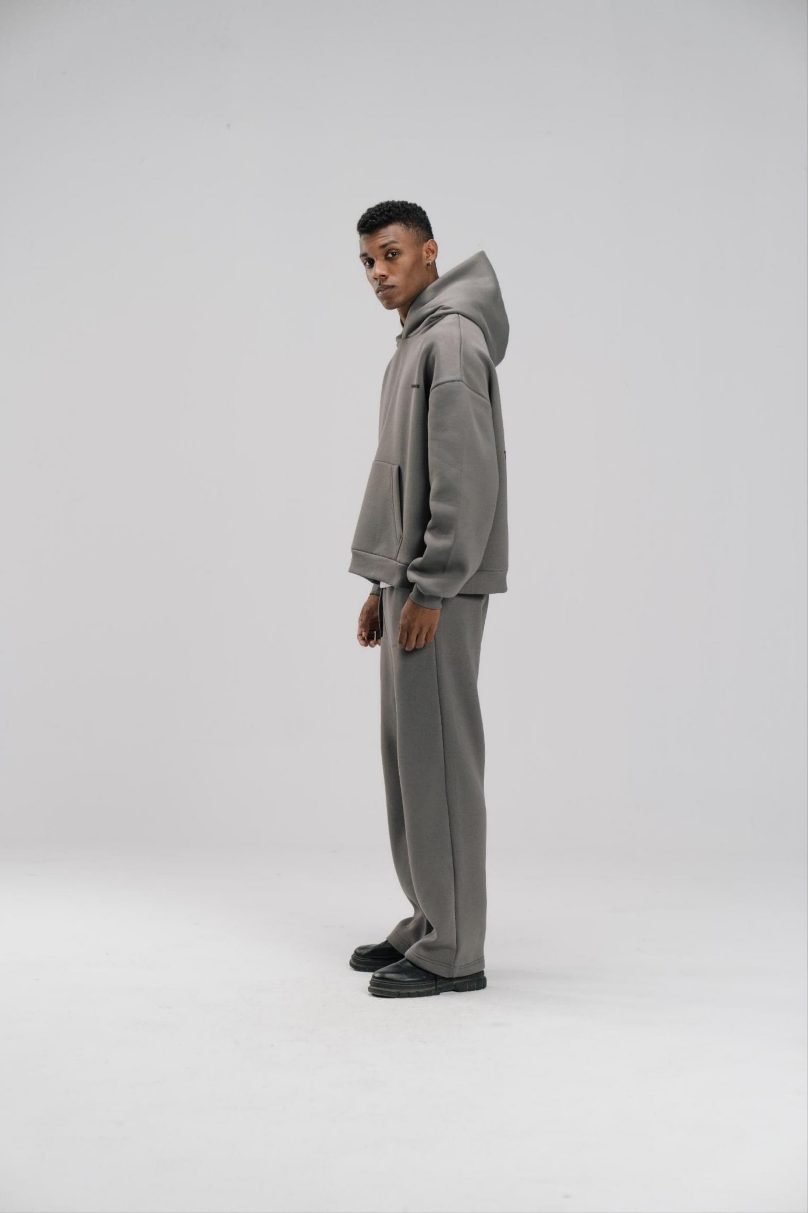 Boxy Fit Hoodie - Charcoal - Unisex