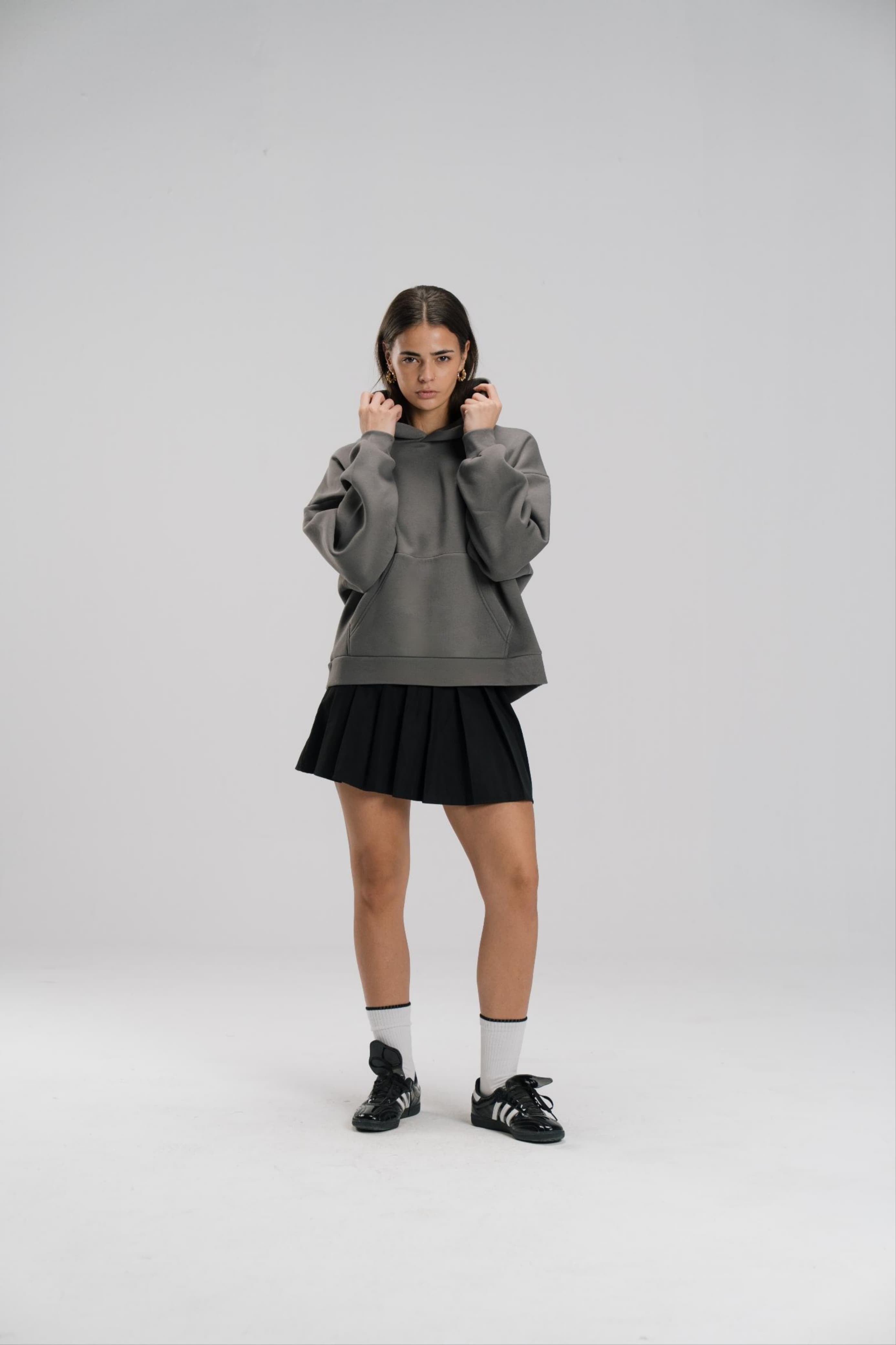 Boxy Fit Hoodie - Charcoal - Unisex