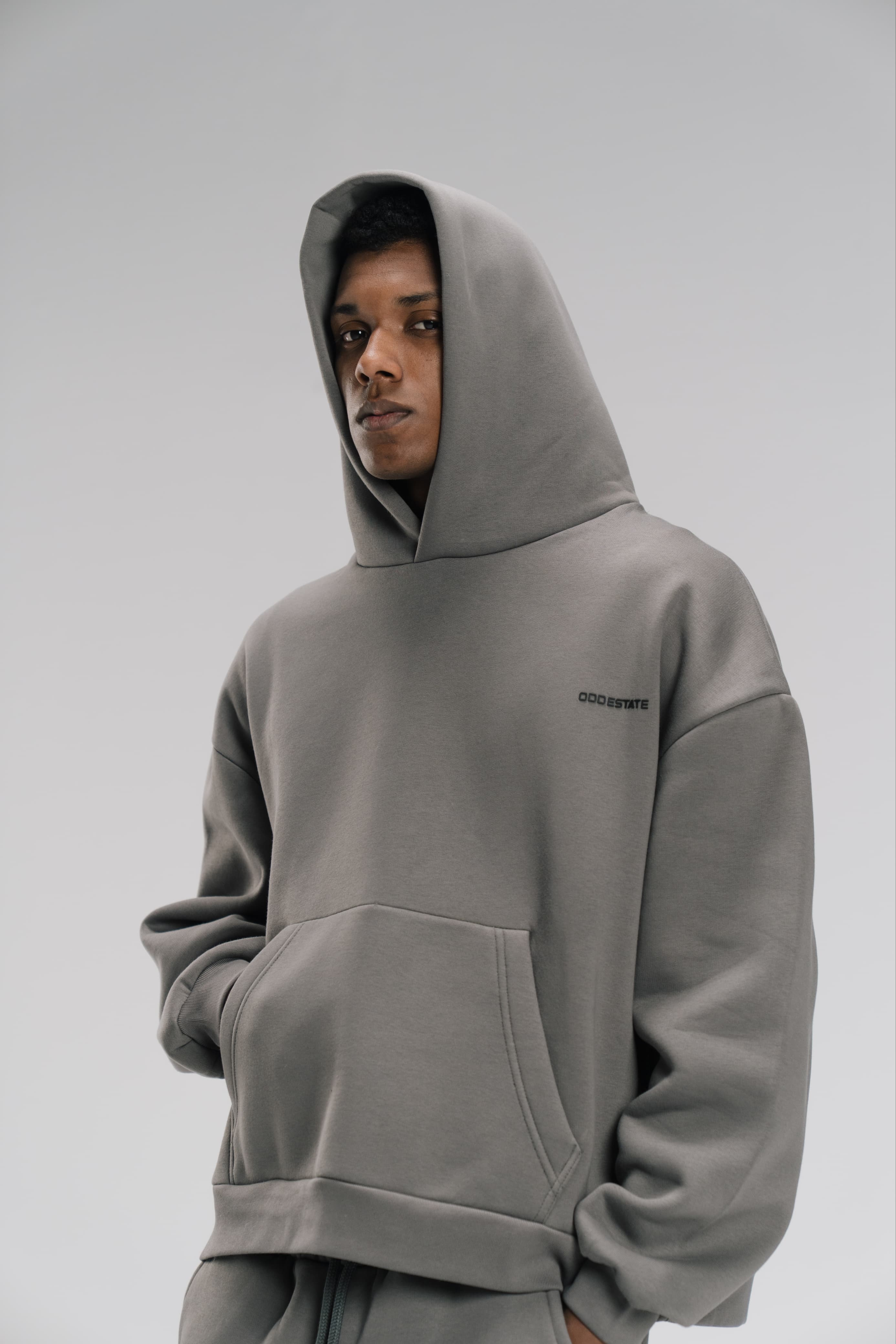 Boxy Fit Hoodie - Charcoal - Unisex