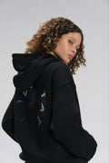 Oversized Hoodie _clock- Black - Unisex