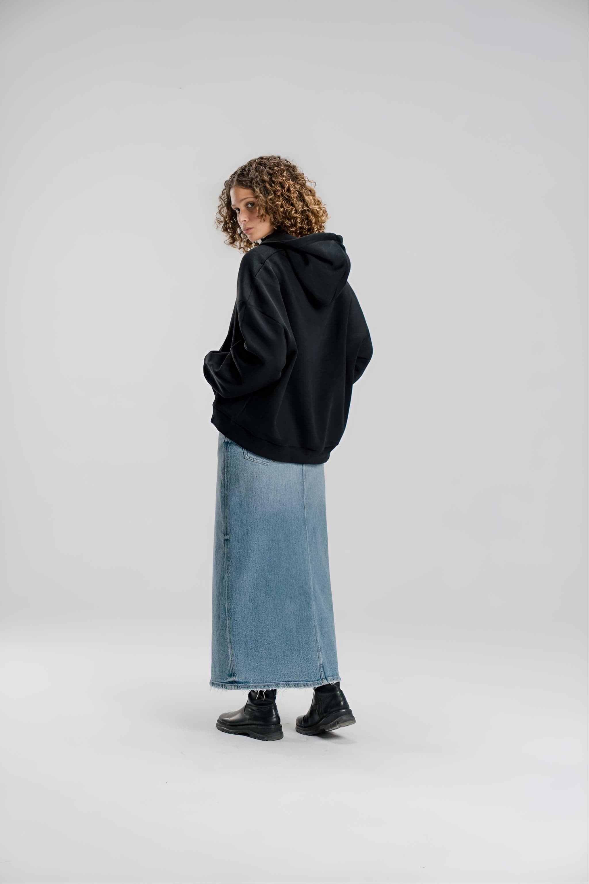 Double Zip Hoodie - Black - Unisex