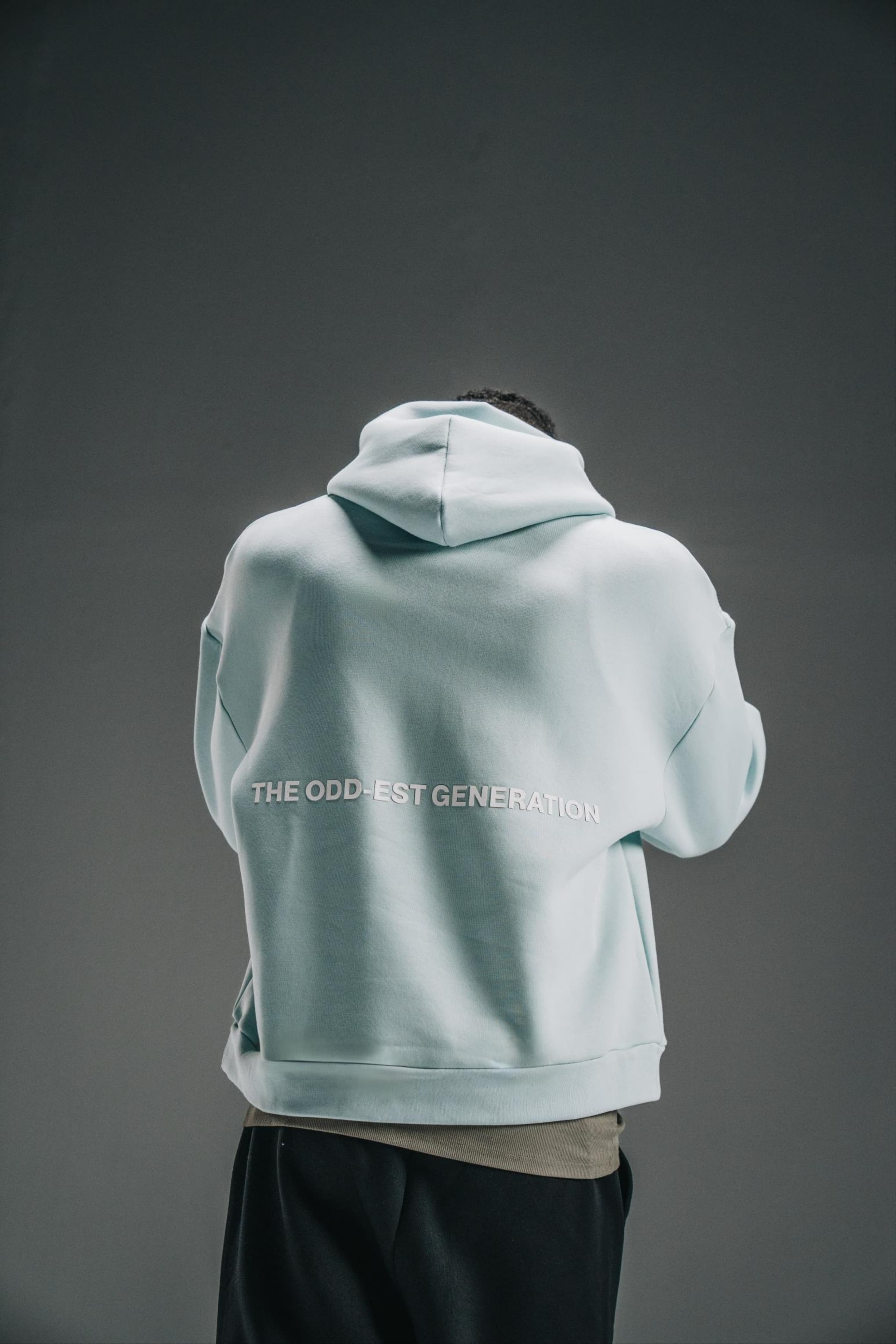 Boxy Fit Hoodie - Light Blue - Unisex