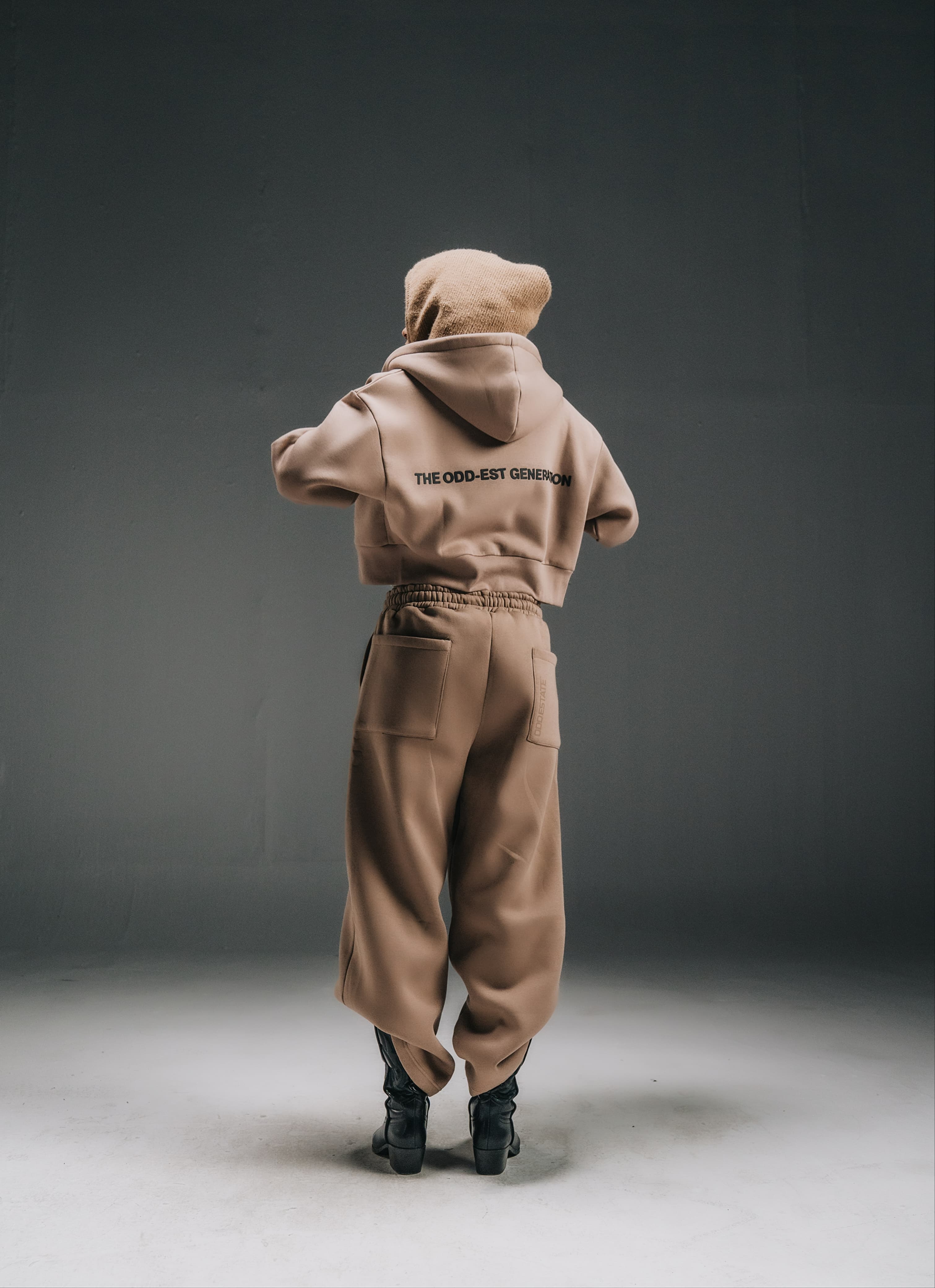 Cropped Zipper - Brown