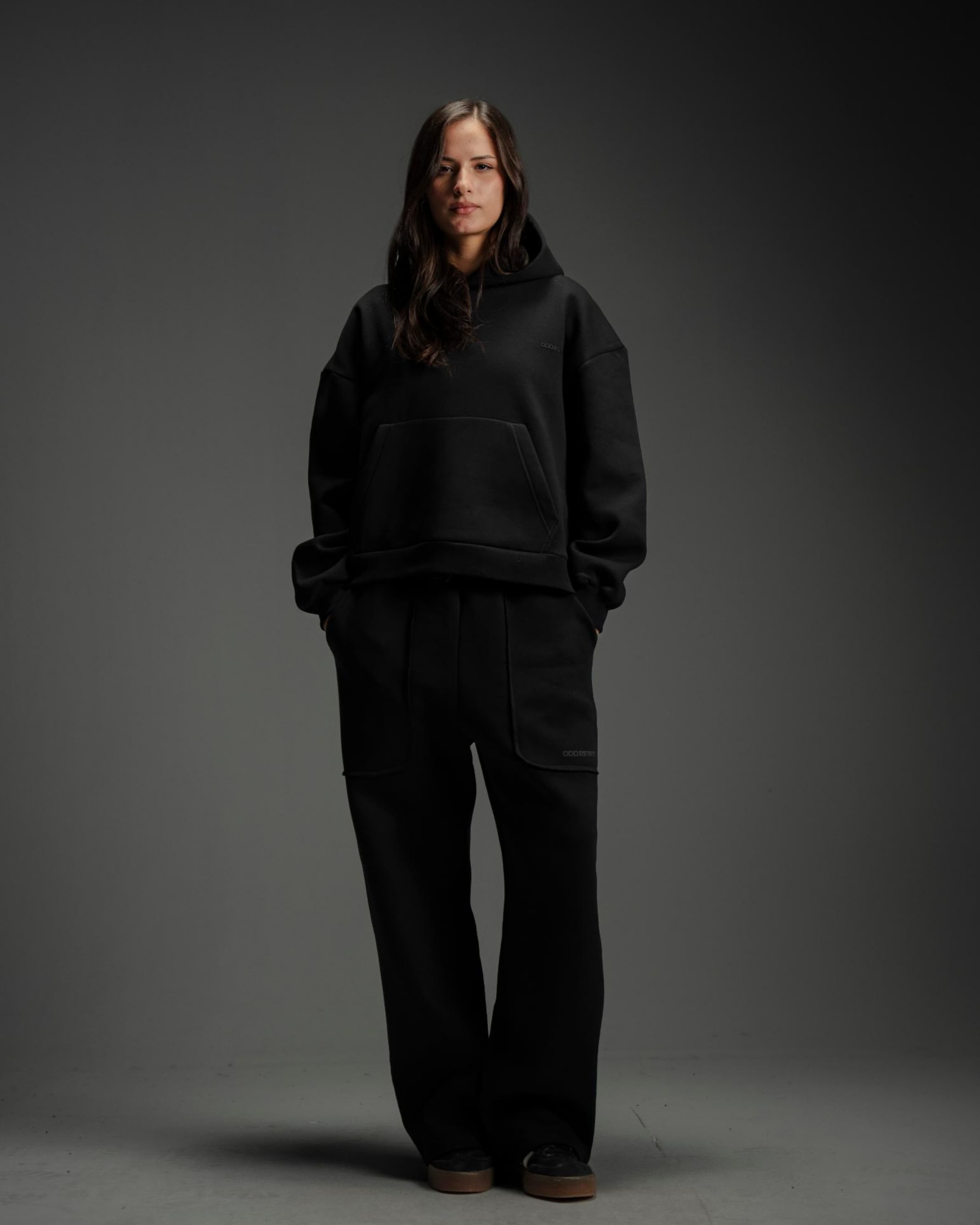 Boxy Fit Hoodie - Black - Unisex