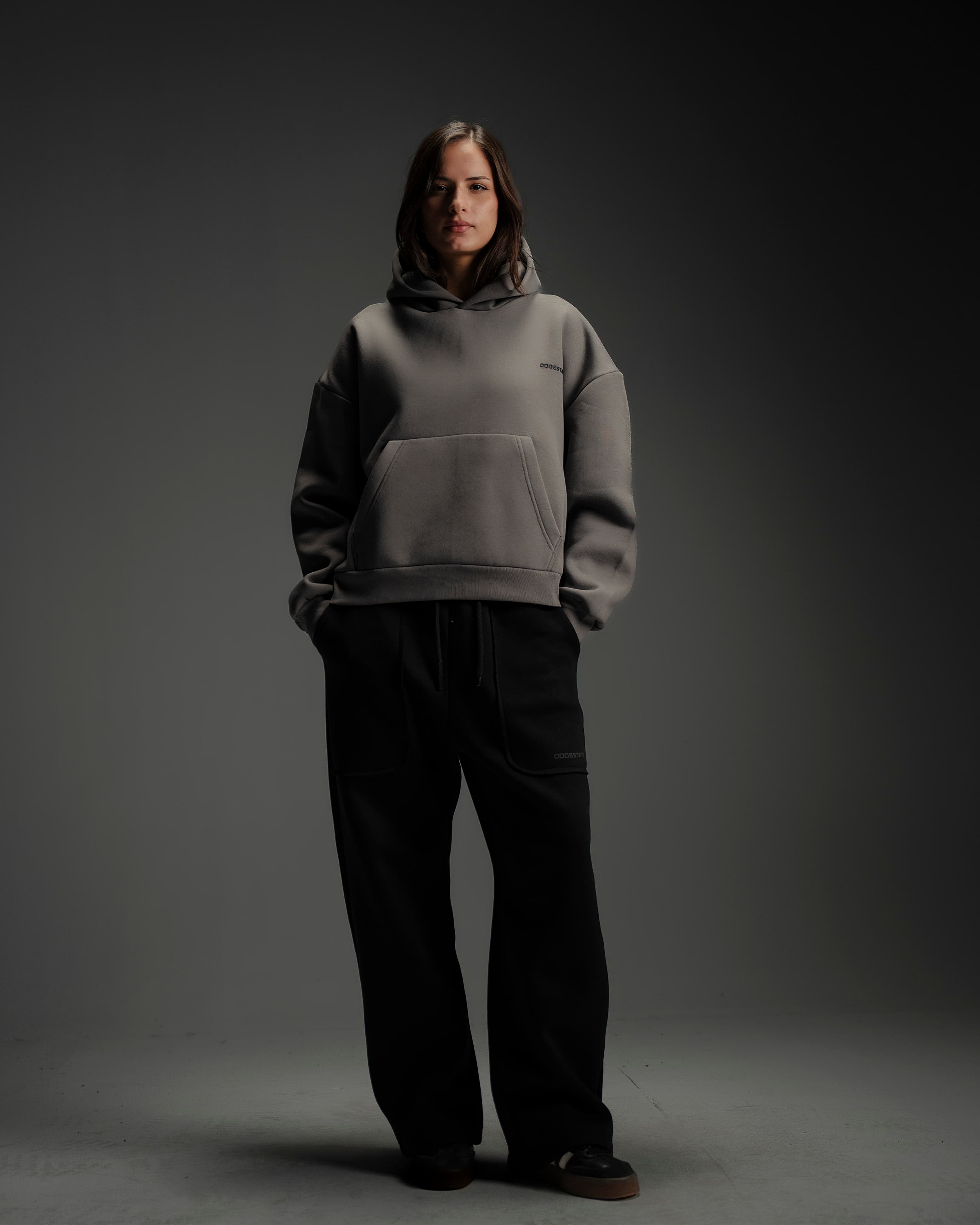 Boxy Fit Hoodie - Charcoal - Unisex