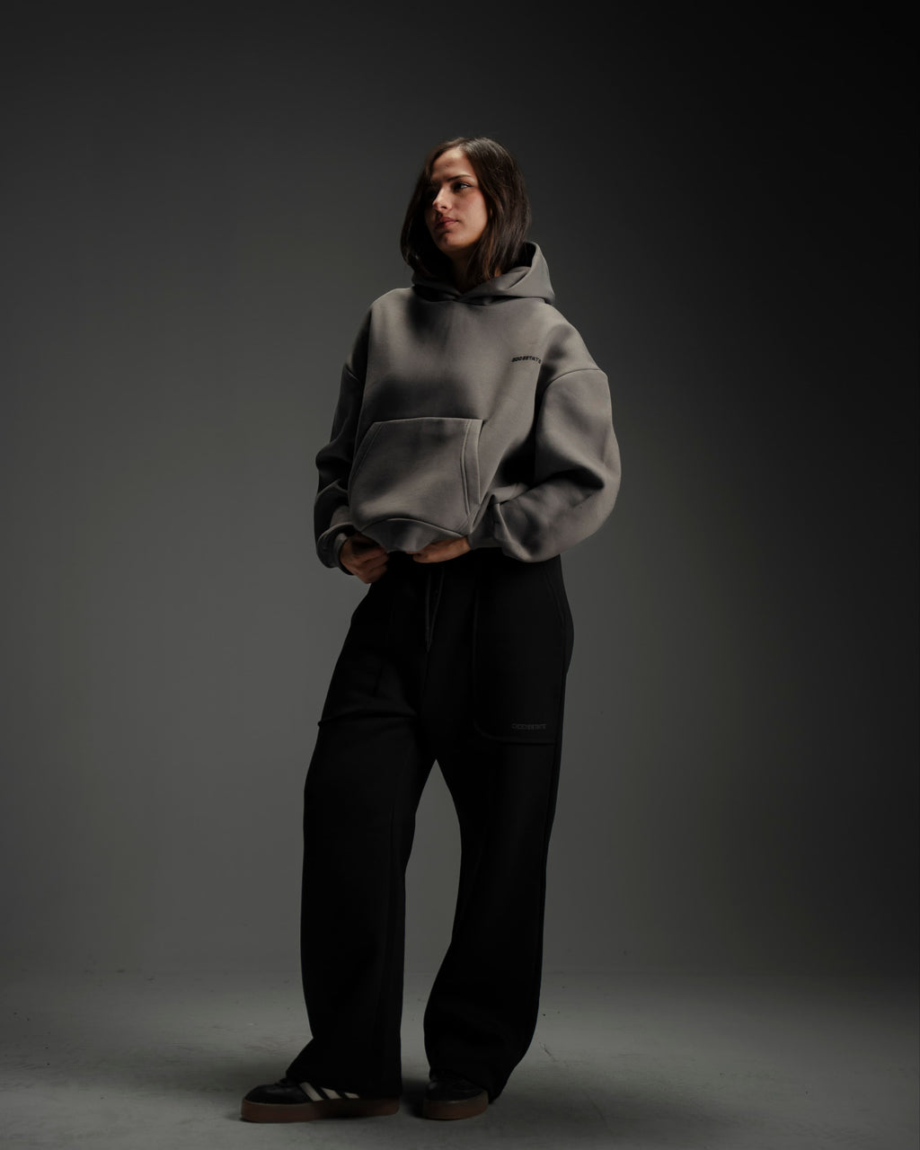 Boxy Fit Hoodie - Charcoal - Unisex
