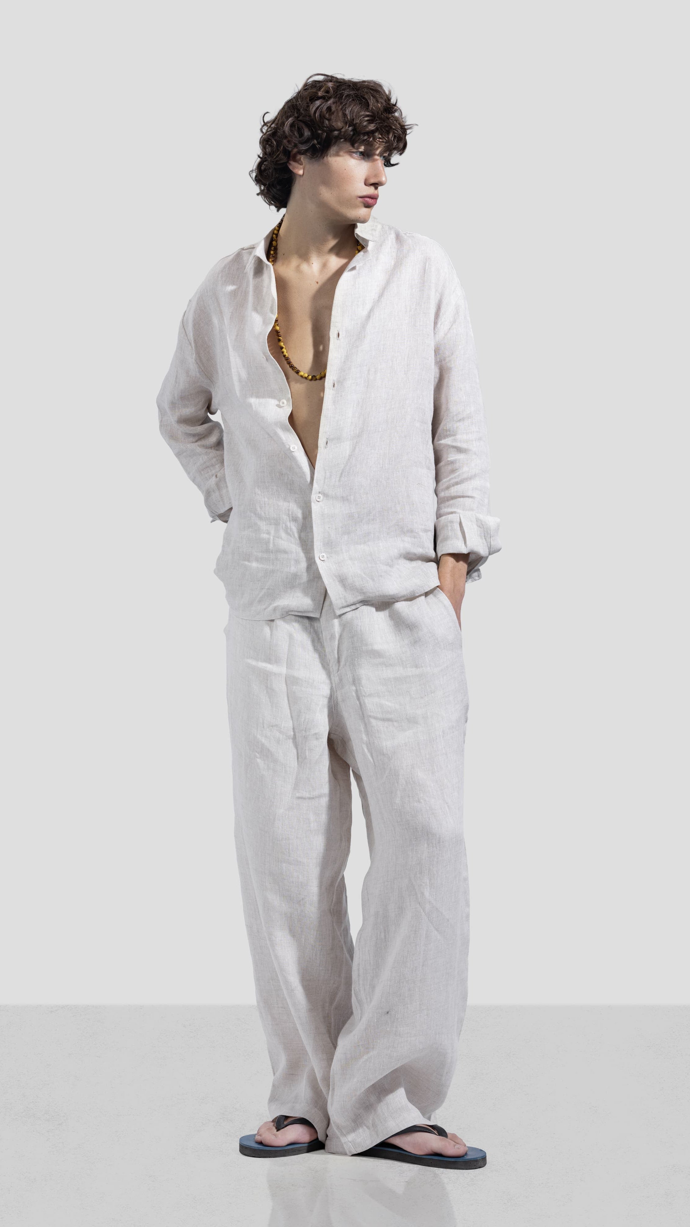 Pure Linen shirt - Beige - Men