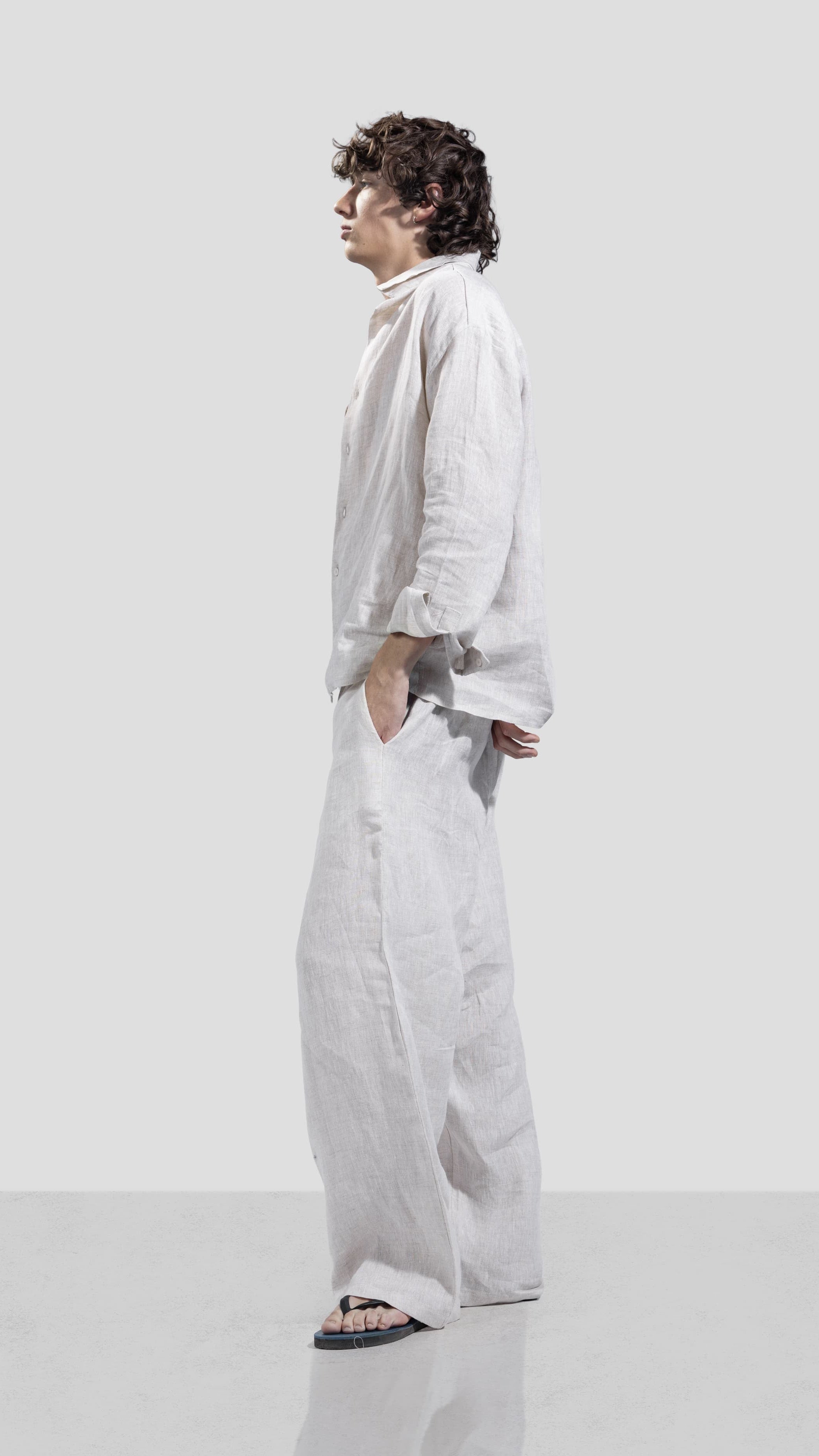 Pure Linen shirt - Beige - Men