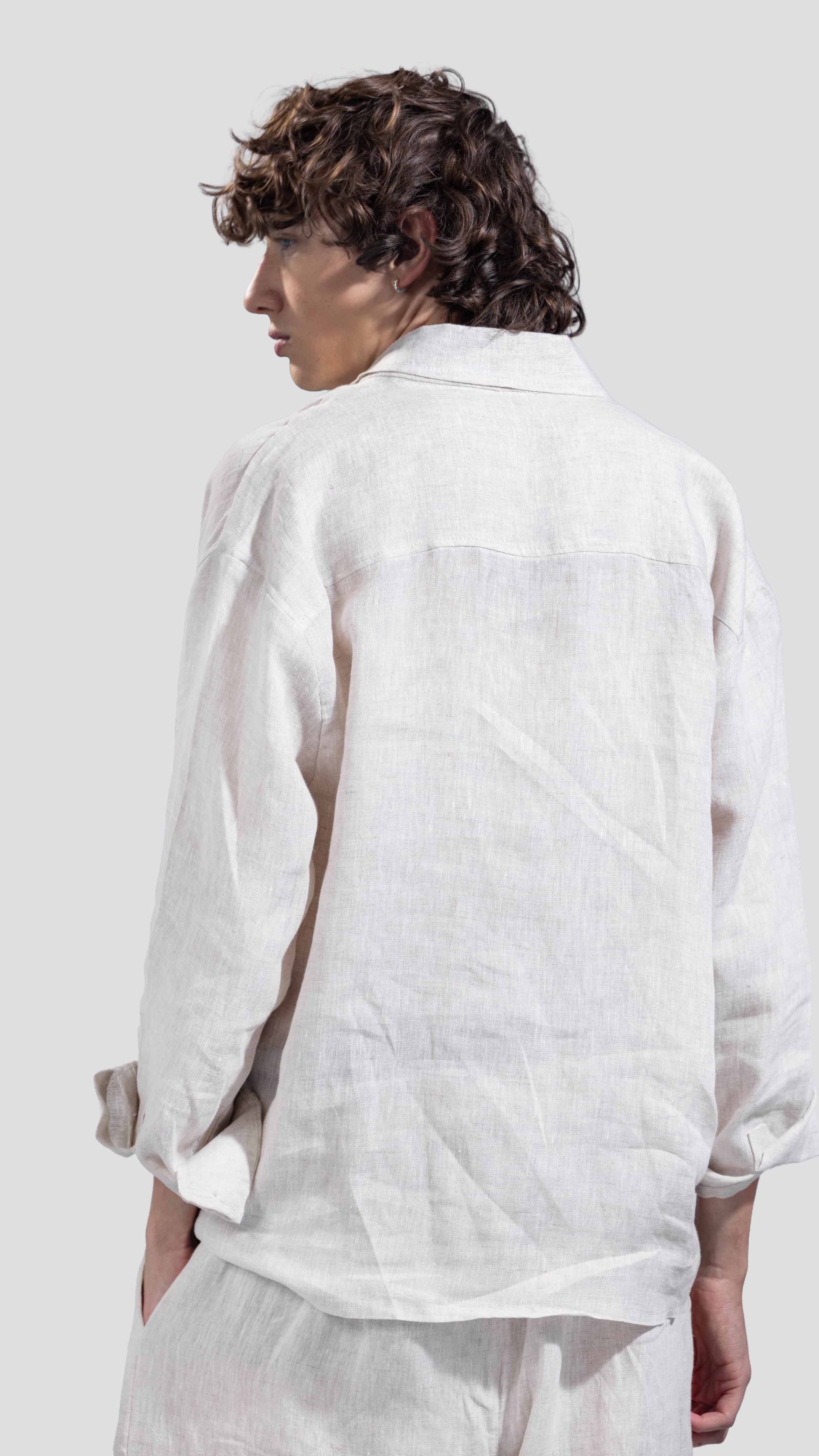 Pure Linen shirt - Beige - Men