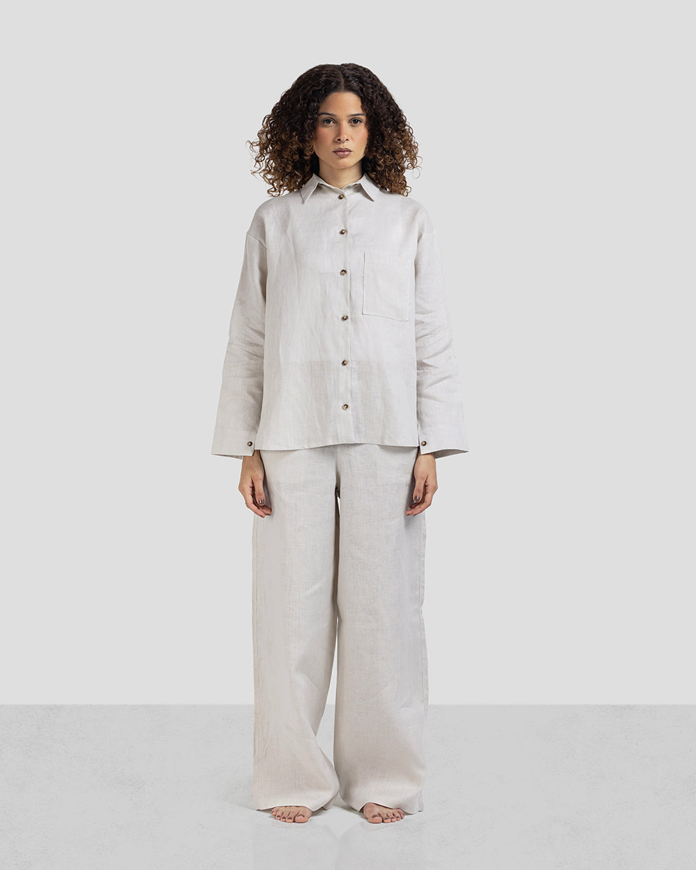Pure Linen shirt - Beige - Women