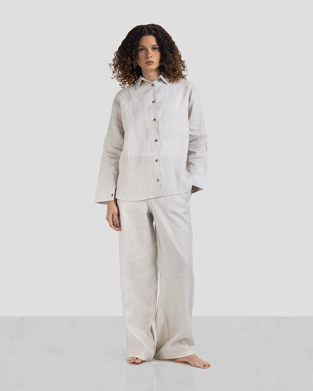 Pure Linen shirt - Beige - Women