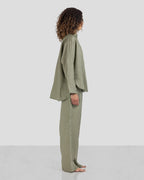 Pure Linen Shirt - Olive - Women