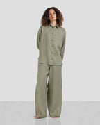 Pure Linen Shirt - Olive - Women