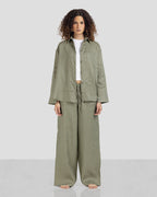 Pure Linen Shirt - Olive - Women