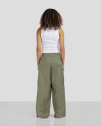 Pure Linen Pants - Olive - Women