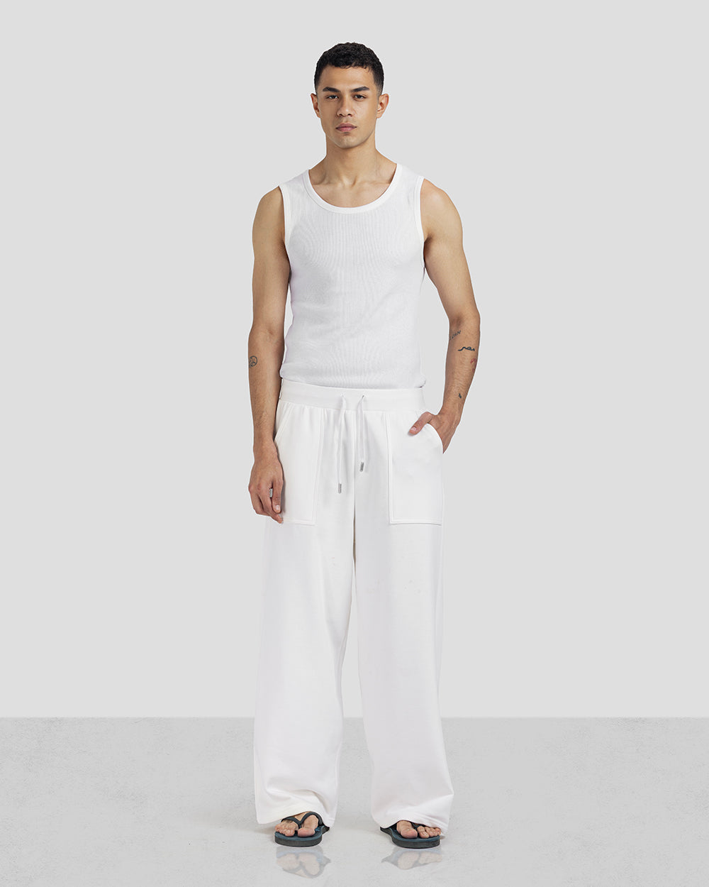 ODD 01 Sweatpants - White x Blue - Unisex