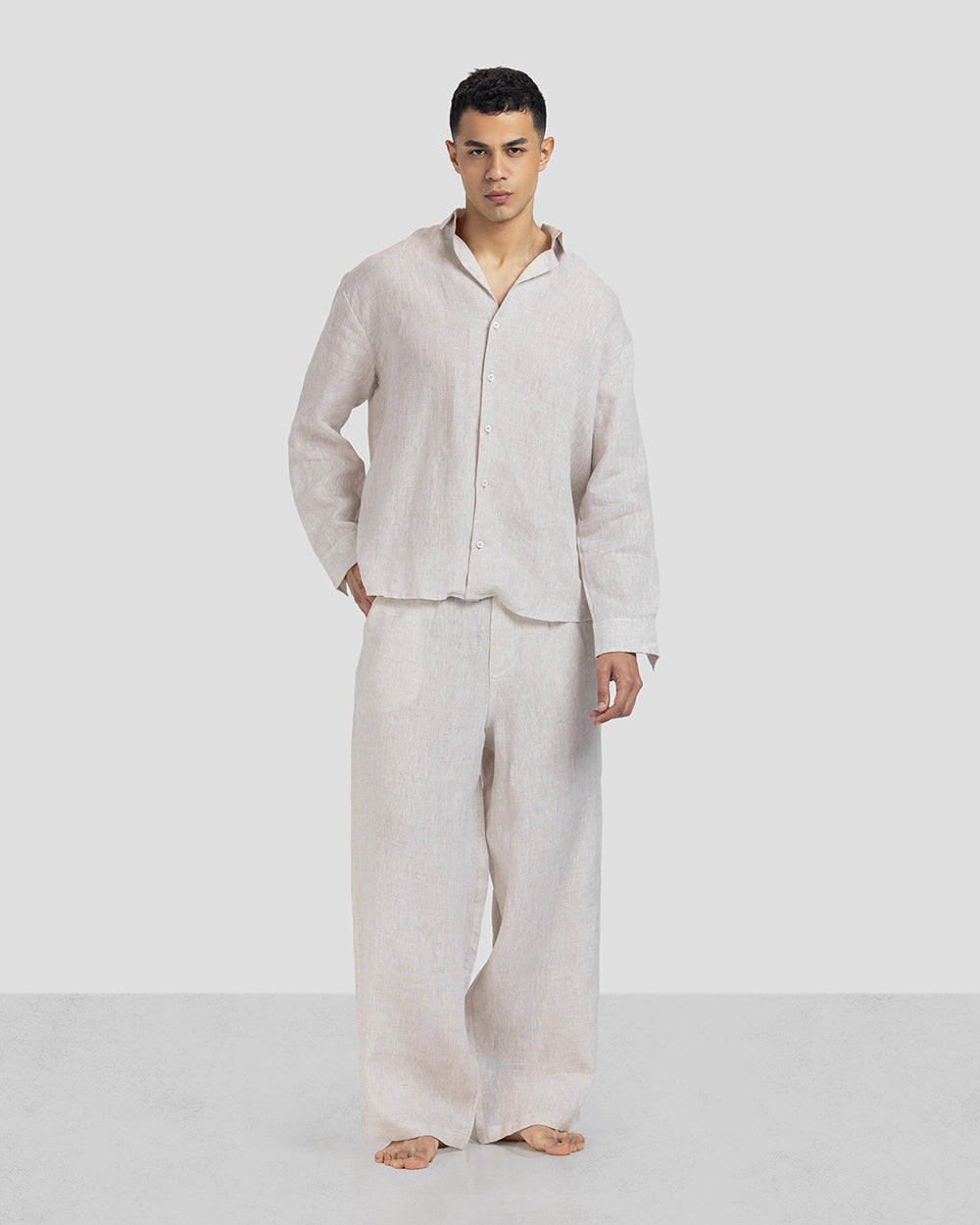 Pure Linen shirt - Beige - Men