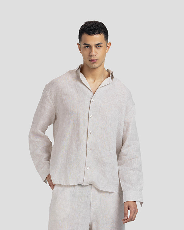 Pure Linen shirt - Beige - Men