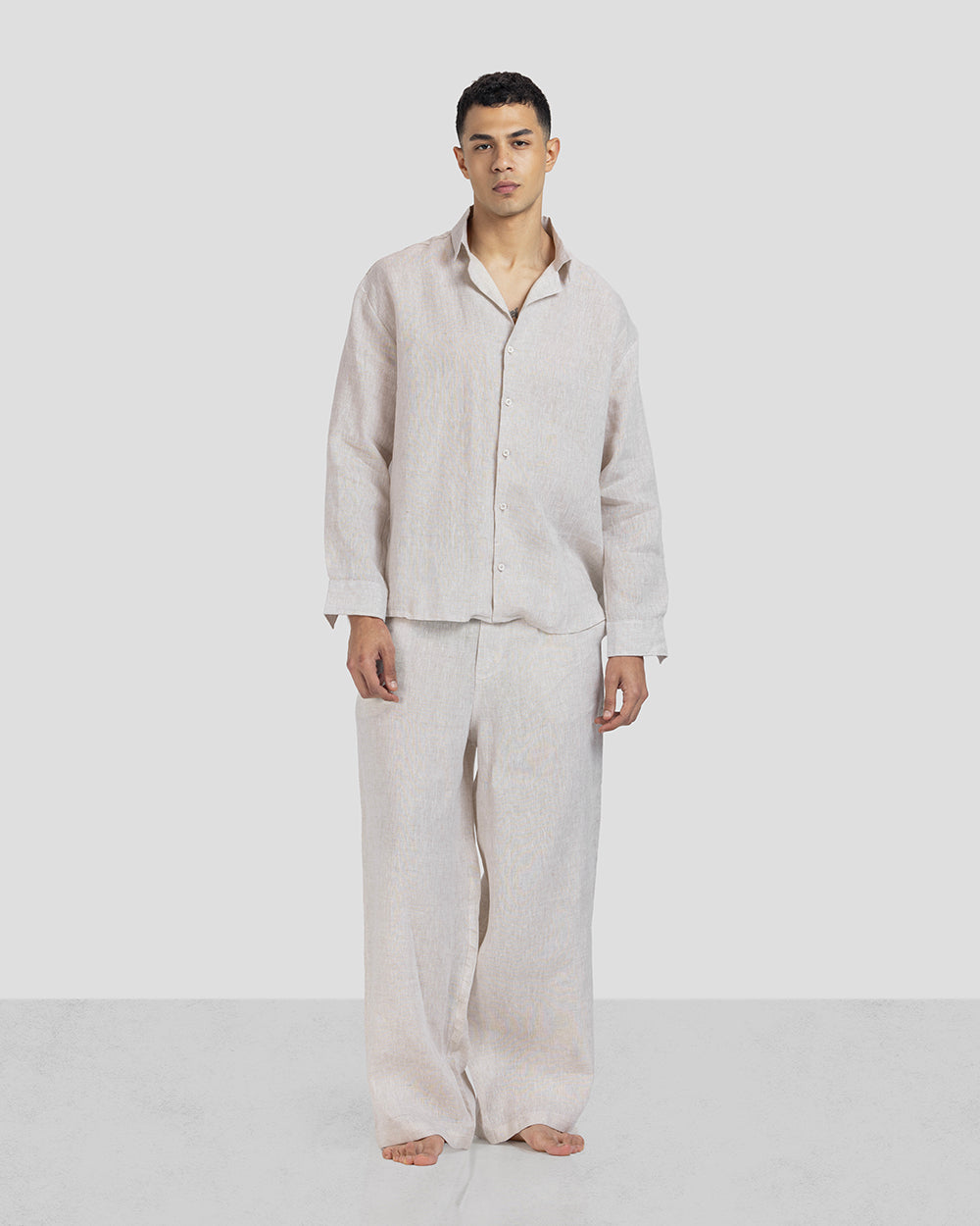 Pure Linen shirt - Beige - Men