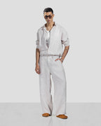 Pure Linen Pants - Beige - Men