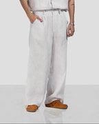 Pure Linen Pants - Beige - Men