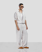 Pure Linen Pants - Beige - Men
