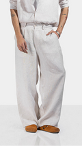 Pure Linen Pants - Beige - Men